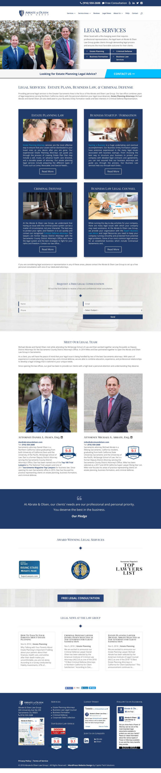 Abrate Olsen Law Website Design