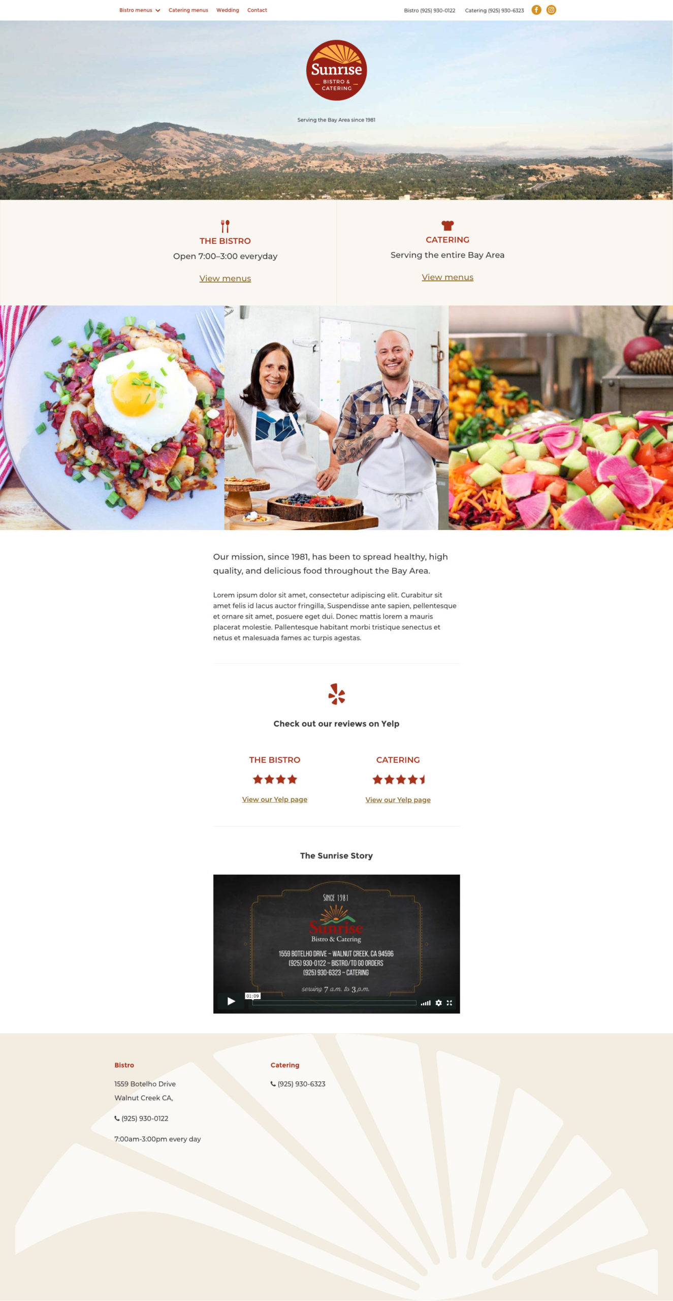 Sunrise Bistro & Deli Website Design