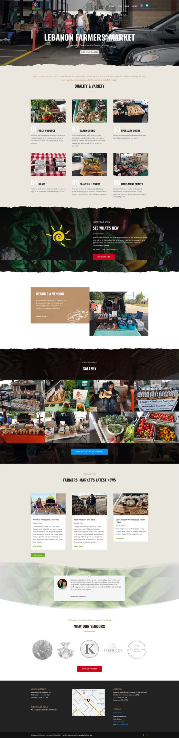 Lebanon Farmers Market Website